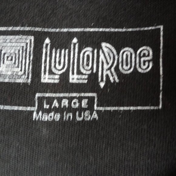 LULAROE CRYSTAL RAINBOW UNICORN WOMENS BLACK LARGE T-SHIRT L171 - Picture 5 of 5